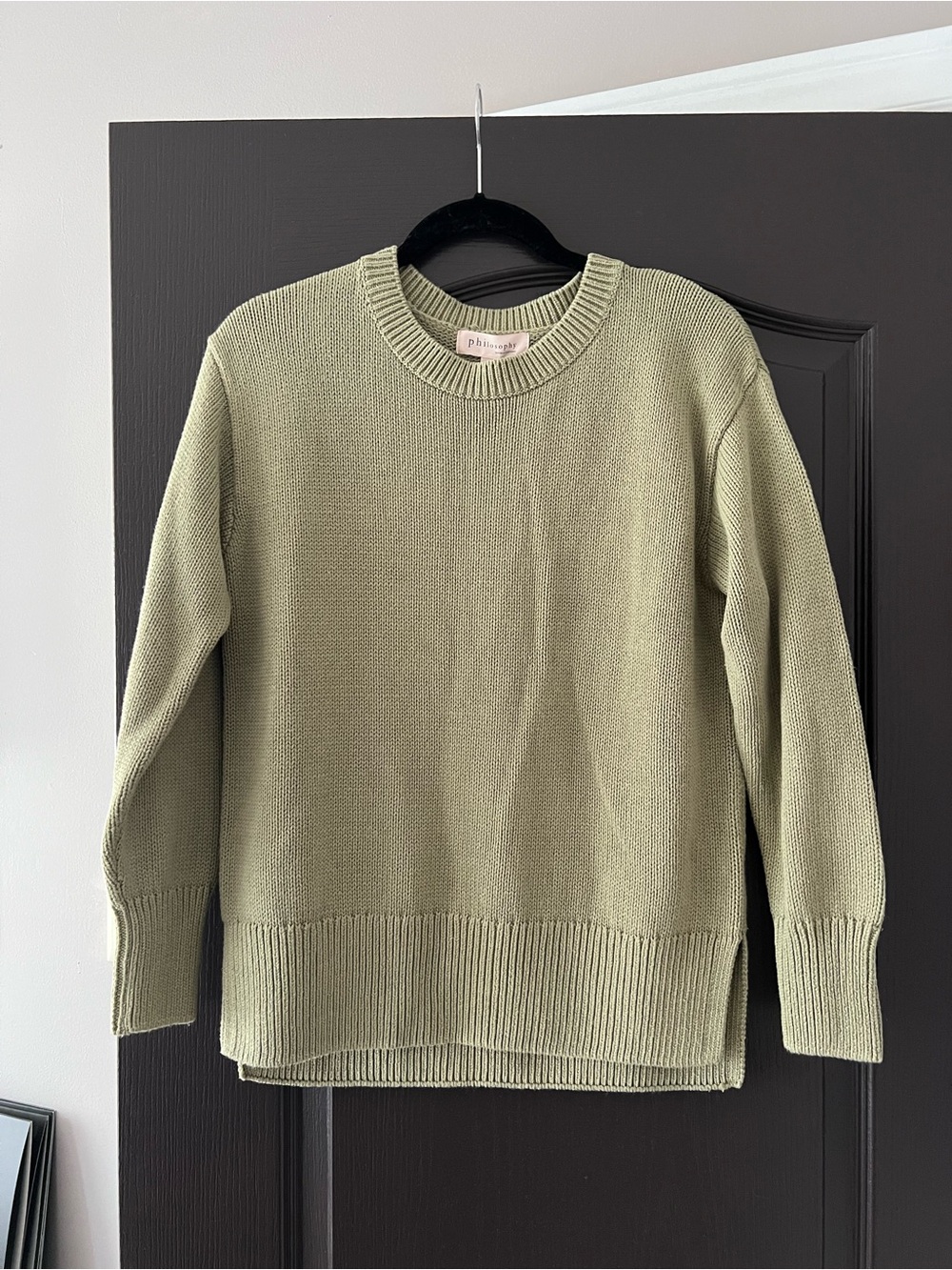 Philosophy Olive Green Crewneck Knit Sweater